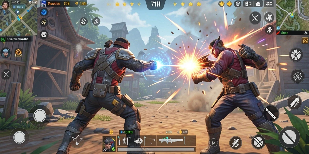 Tampilan gameplay Battle Royale yang seru dan mendebarkan di 71H.