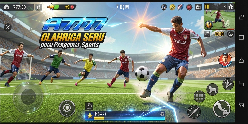 Tampilan seru dari gameplay A7777 yang menampilkan aksi olahraga.