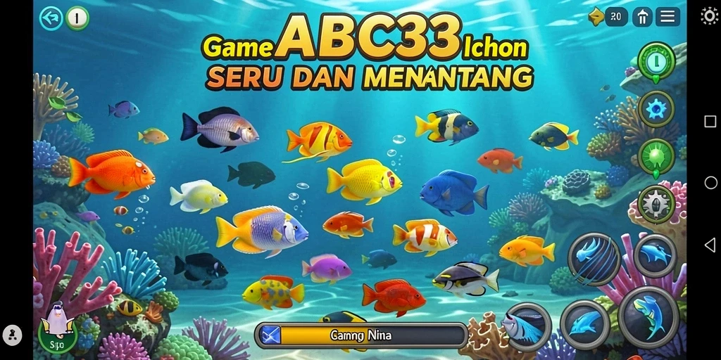 Tangkapan layar gameplay ABC33 menampilkan keseruan menembak ikan.