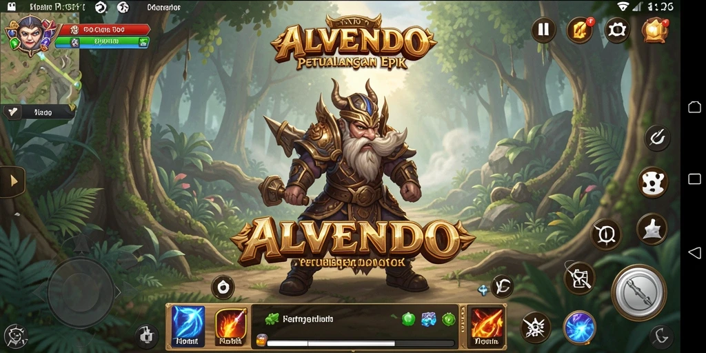 Tampilan menakjubkan dari gameplay RPG ALVENDO yang penuh petualangan.