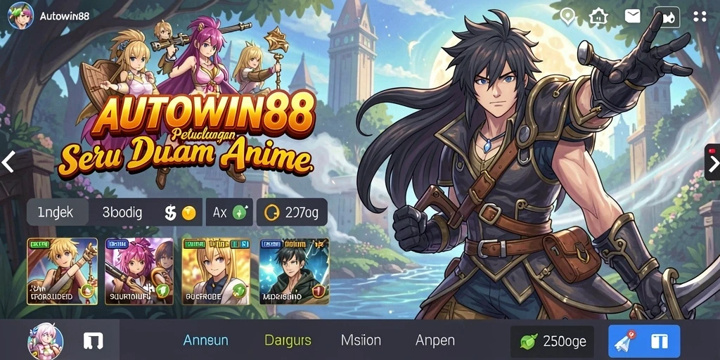 Gameplay AUTOWIN88 menampilkan karakter anime favorit dalam aksi.