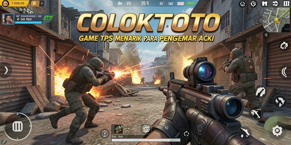 Tampilan mendebarkan gameplay COLOKTOTO dalam aksi TPS.