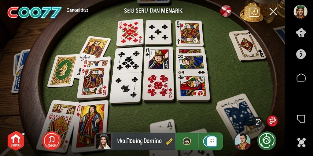Screenshot permainan menunjukkan keseruan bermain Domino di COO77.