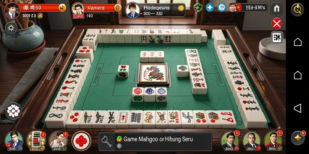 Tampilan gameplay seru dalam game Mahjong DKK.