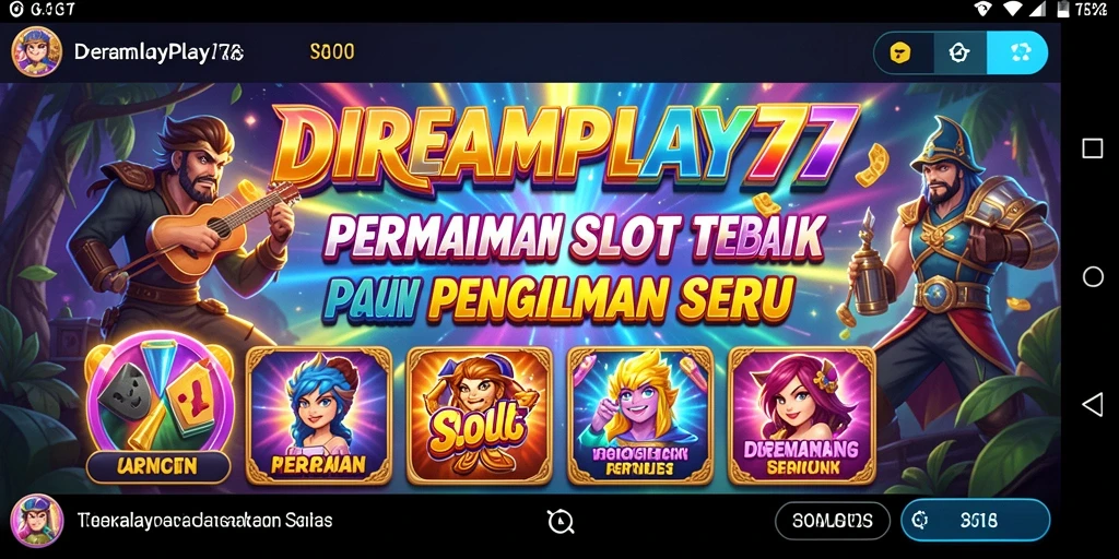 Tampilan seru gameplay slot di DREAMPLAY77.