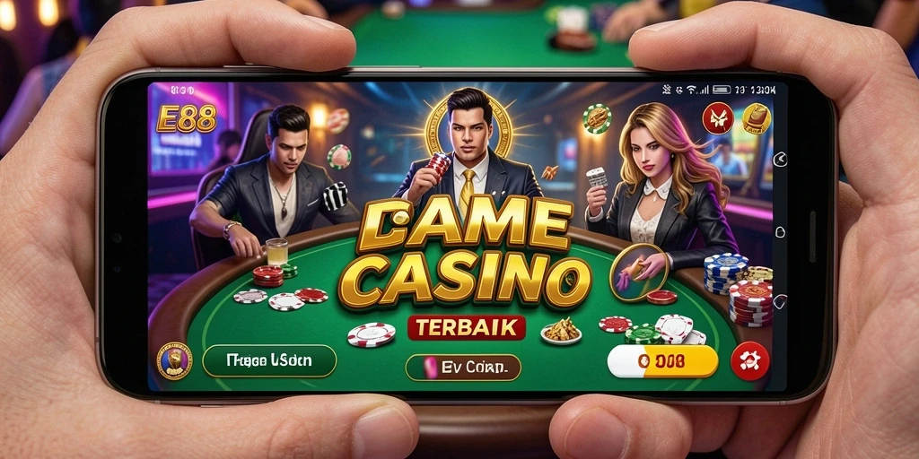 Screenshot E88 menampilkan dealer langsung dan permainan yang mendebarkan.