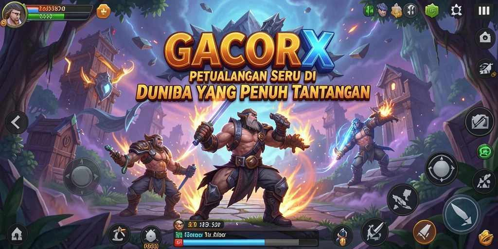 Tangkapan layar gameplay GACORX menunjukkan aksi petualangan yang mendebarkan.