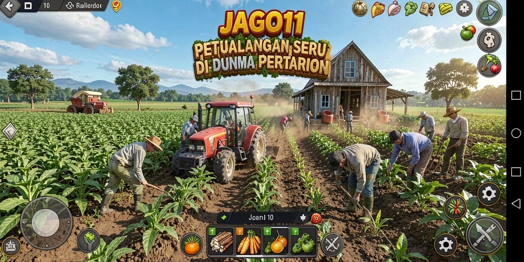 Screenshot JAGO11 menampilkan aktivitas bertani yang seru dan interaktif.
