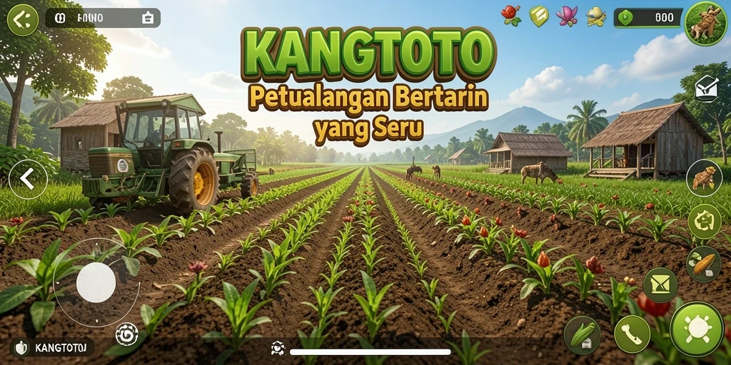 Tampilan gameplay seru dari KANGTOTO saat bertani.