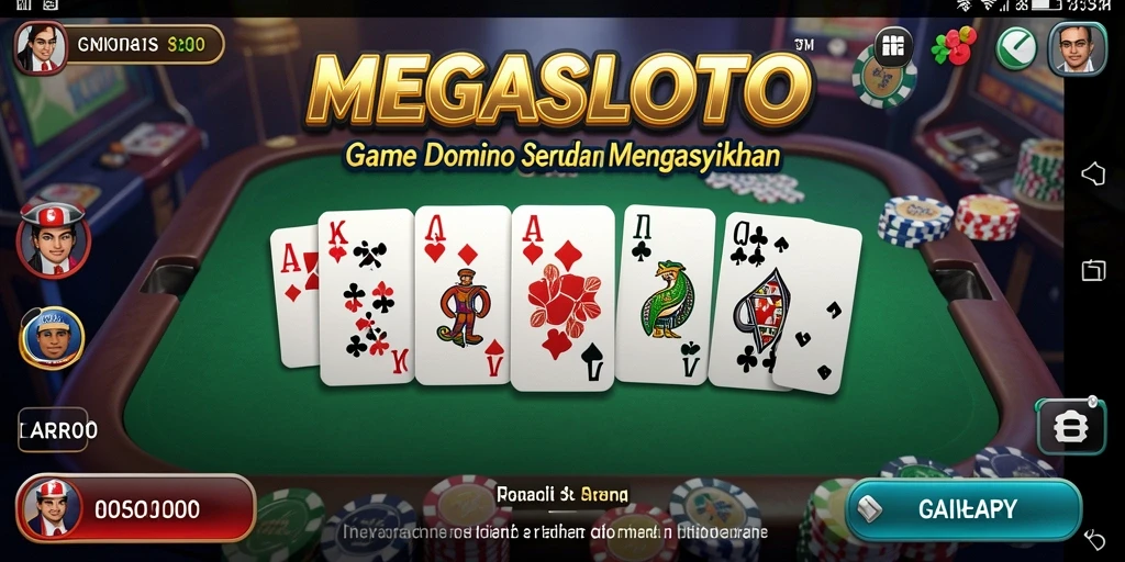 Tampilan gameplay seru dalam MEGASLOTO yang menampilkan aksi Domino.