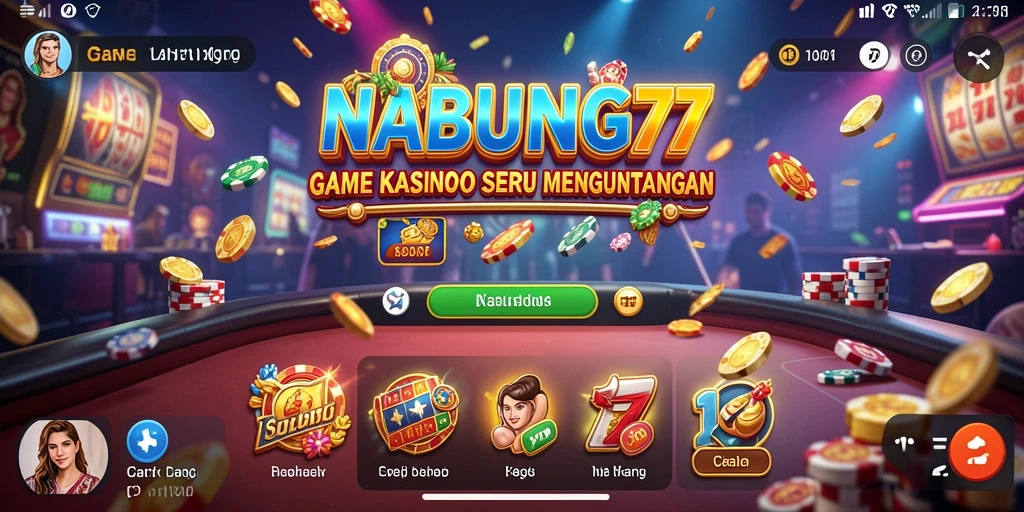 Tampilan utama gameplay NABUNG77 dengan keseruan Kasino.