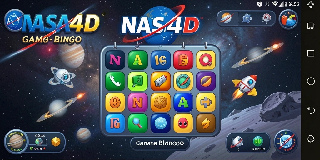 Screenshot gameplay Bingo di NASA4D yang menampilkan kartu dan interaksi pemain.