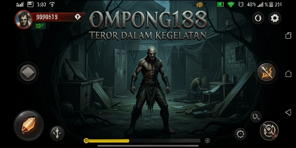 Screenshot gameplay OMPONG188 menunjukkan suasana menegangkan dan horor yang mendalam.