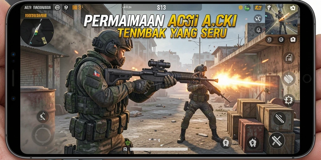 Tangkapan layar menampilkan aksi tembak-menembak yang mendebarkan dalam S13.