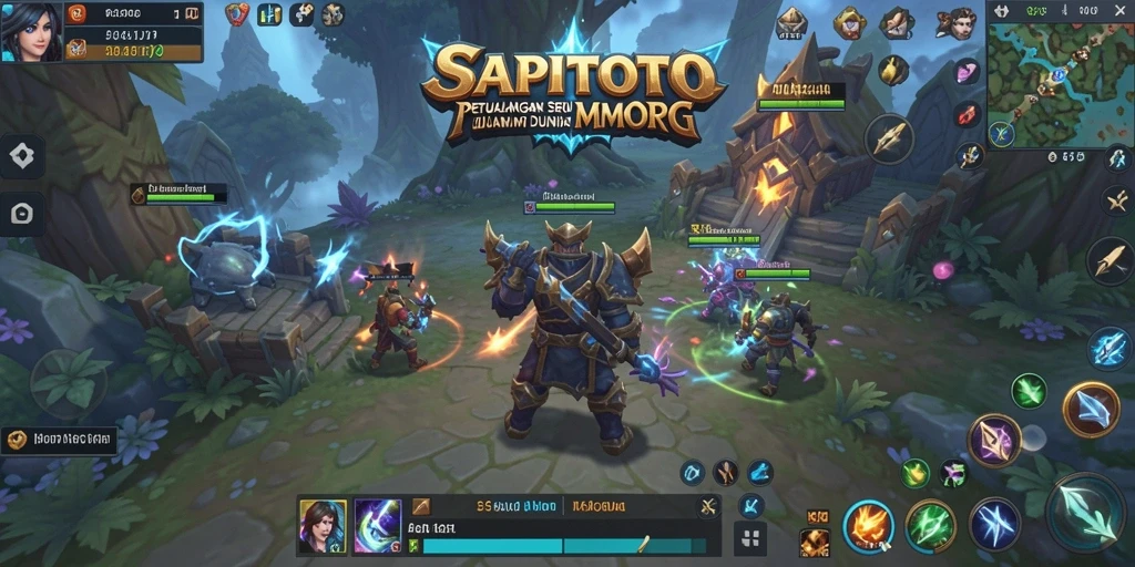 Tangkapan layar utama SAPITOTO menunjukkan gameplay yang seru dan interaktif di dunia MMORPG.