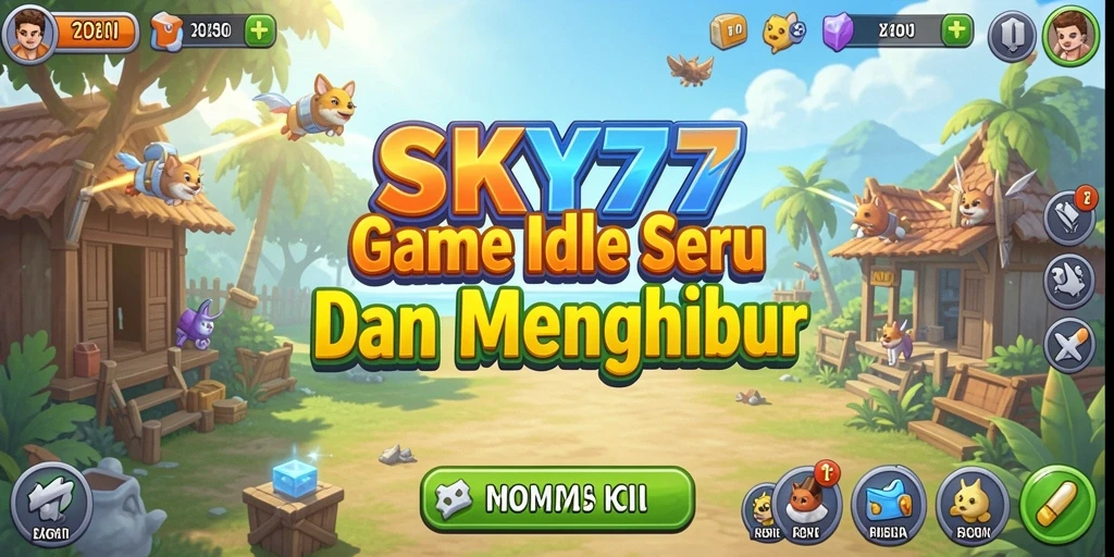 Tangkapan layar menunjukkan karakter dalam mode Idle yang mengumpulkan sumber daya.